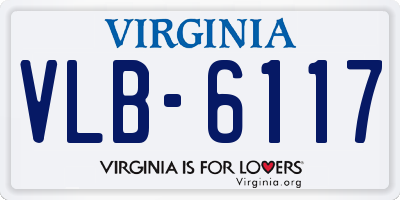 VA license plate VLB6117