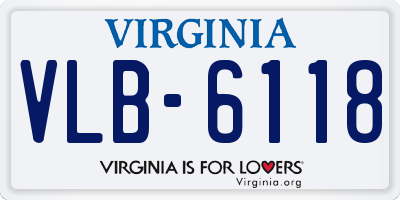 VA license plate VLB6118