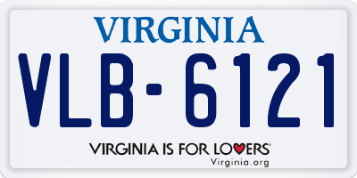 VA license plate VLB6121