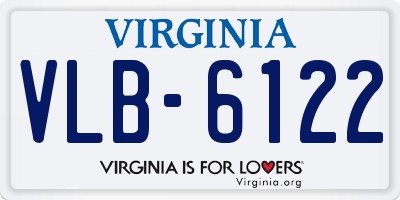 VA license plate VLB6122