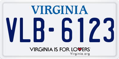 VA license plate VLB6123