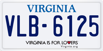 VA license plate VLB6125