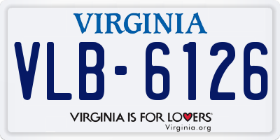 VA license plate VLB6126