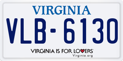 VA license plate VLB6130