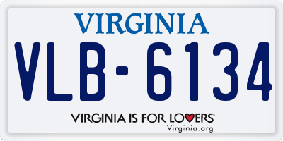 VA license plate VLB6134