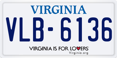 VA license plate VLB6136