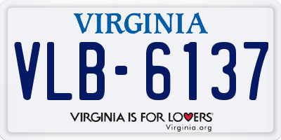 VA license plate VLB6137