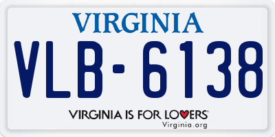 VA license plate VLB6138