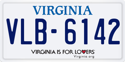 VA license plate VLB6142