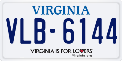 VA license plate VLB6144