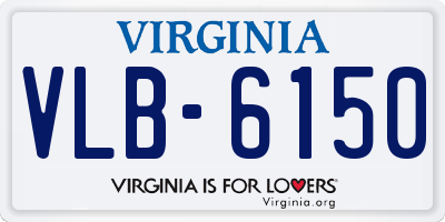 VA license plate VLB6150