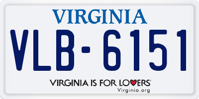 VA license plate VLB6151