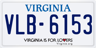 VA license plate VLB6153