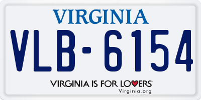 VA license plate VLB6154