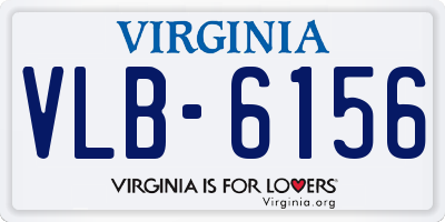 VA license plate VLB6156