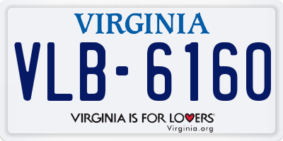 VA license plate VLB6160