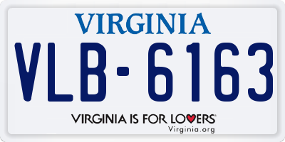 VA license plate VLB6163