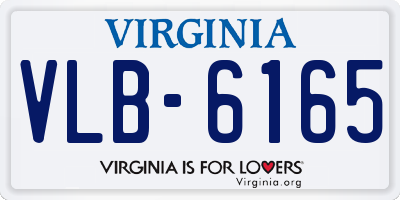 VA license plate VLB6165