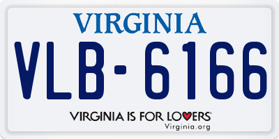 VA license plate VLB6166