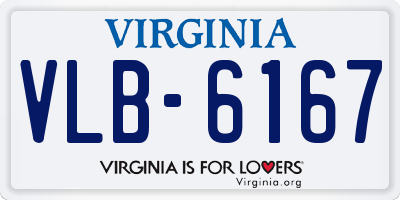 VA license plate VLB6167