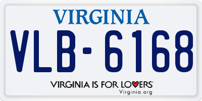 VA license plate VLB6168
