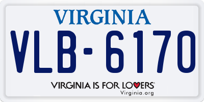 VA license plate VLB6170