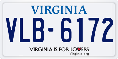 VA license plate VLB6172