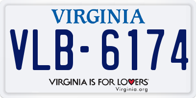 VA license plate VLB6174