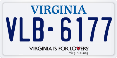 VA license plate VLB6177