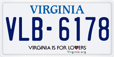 VA license plate VLB6178
