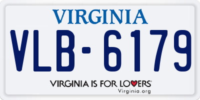 VA license plate VLB6179