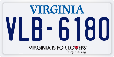 VA license plate VLB6180