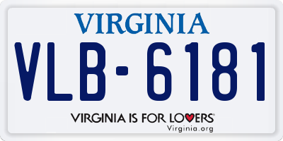 VA license plate VLB6181