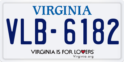 VA license plate VLB6182