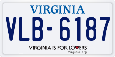VA license plate VLB6187