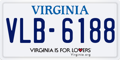 VA license plate VLB6188