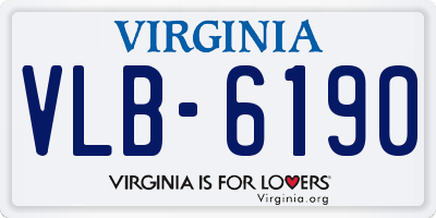 VA license plate VLB6190