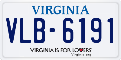 VA license plate VLB6191