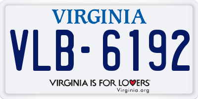 VA license plate VLB6192