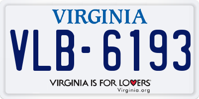 VA license plate VLB6193