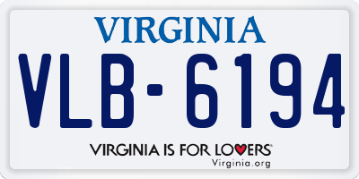 VA license plate VLB6194