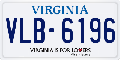 VA license plate VLB6196