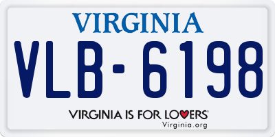 VA license plate VLB6198