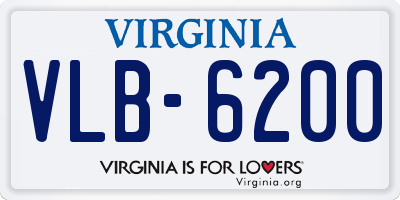 VA license plate VLB6200