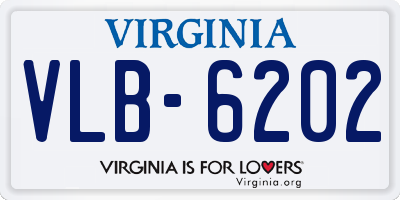 VA license plate VLB6202