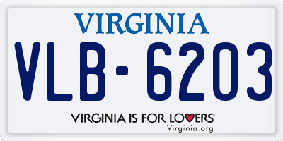 VA license plate VLB6203