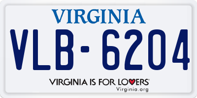 VA license plate VLB6204