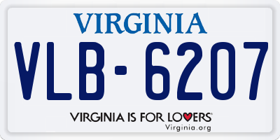 VA license plate VLB6207