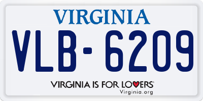 VA license plate VLB6209