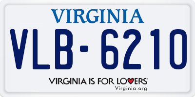 VA license plate VLB6210